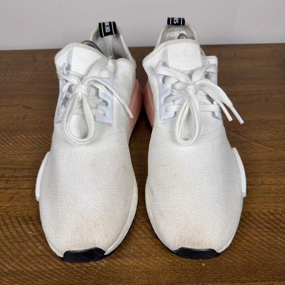 Adidas NMD R1 Shoes Mens 9 White Pink Low Top Athletic Running Sneakers Casual - Picture 3 of 10